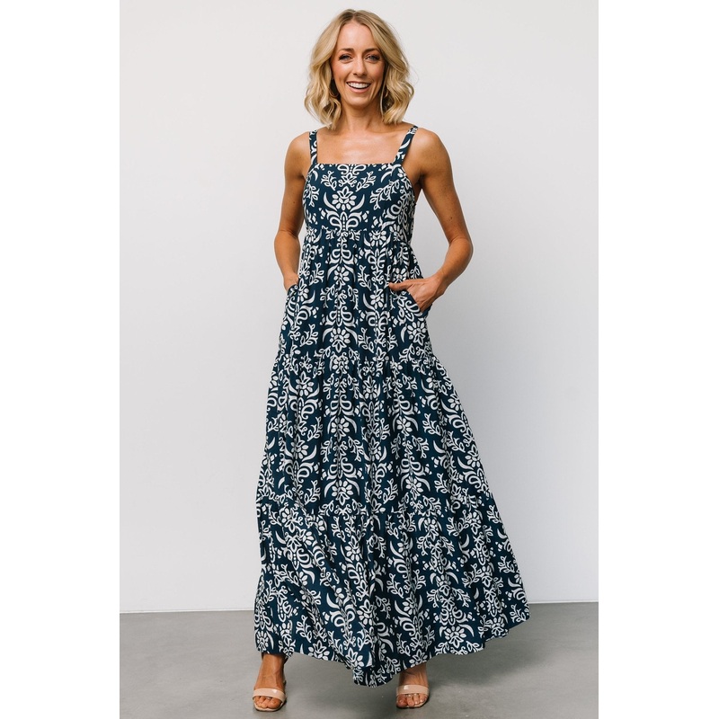 Oceanside Maxi Dress | Navy Print