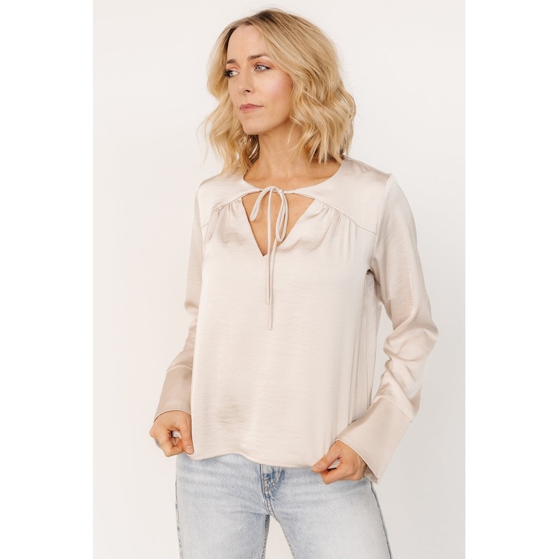 Westminster Satin Top | Pearl|XS|S|M|L|XL