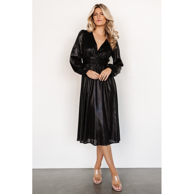 Aisha Shimmer Dress | Black|XS|S|M|L|XL