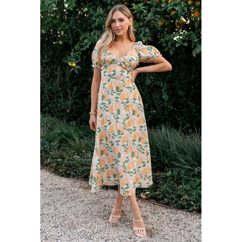 Amalfi Midi Dress | Lemon Print