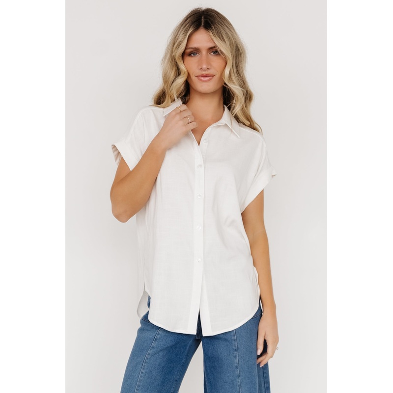 Clarke Button Up Top | Off White