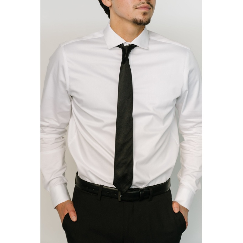 Classic Satin Tie | Black|Black