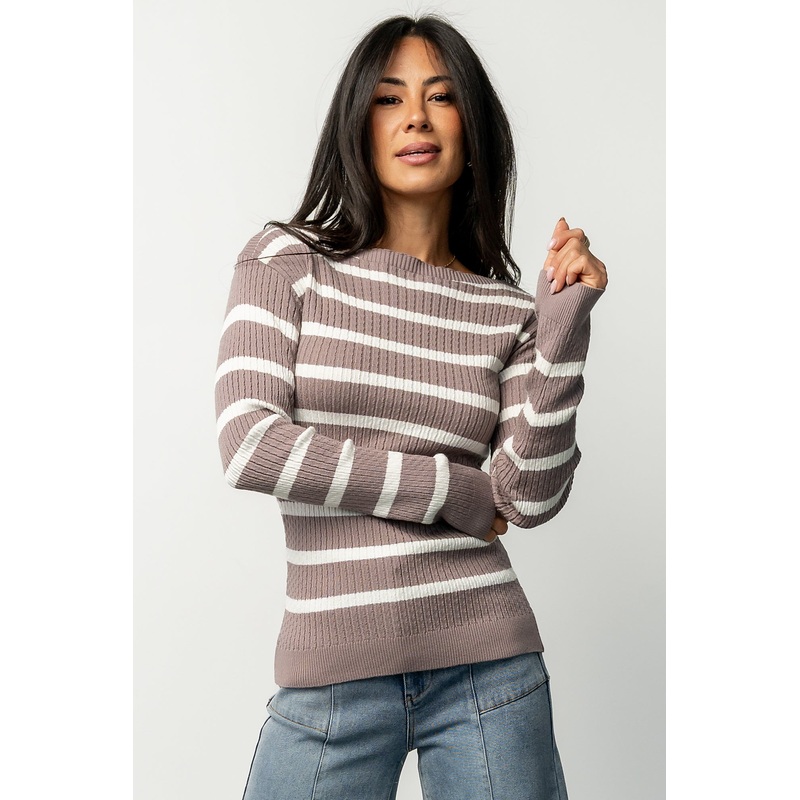 Emilie Ribbed Top | Mocha + Ivory