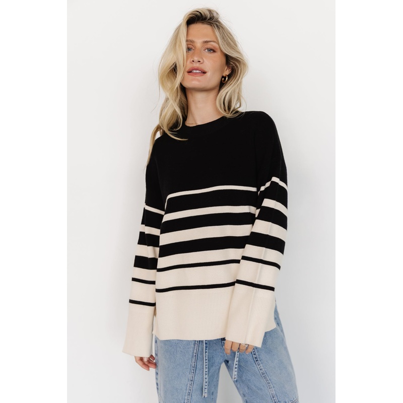 Glasbury Sweater | Black + Ivory
