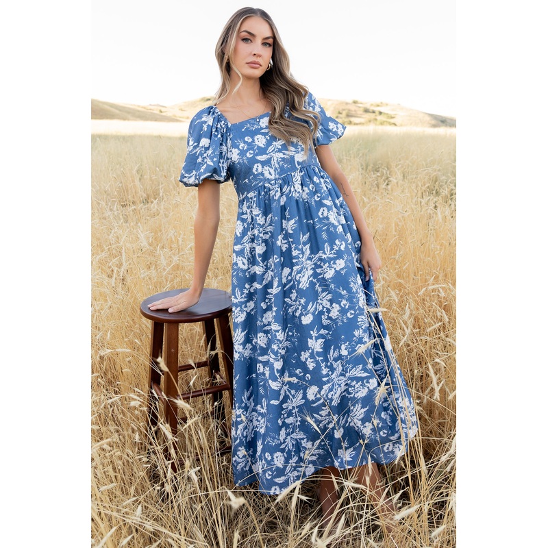 Graceland Maxi Dress | Slate + White Floral