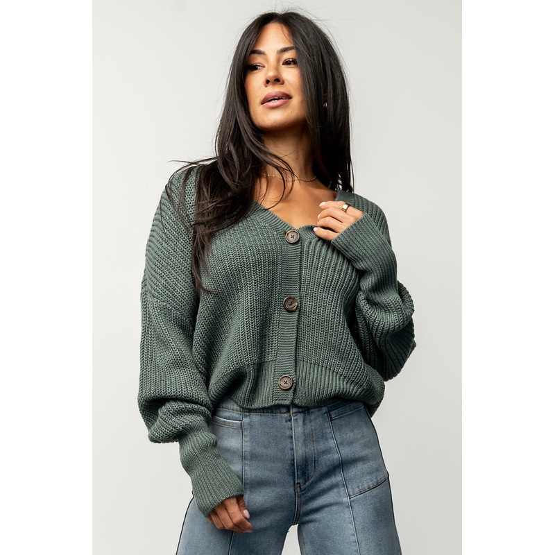 Gracie Knit Cardigan | Winter Green
