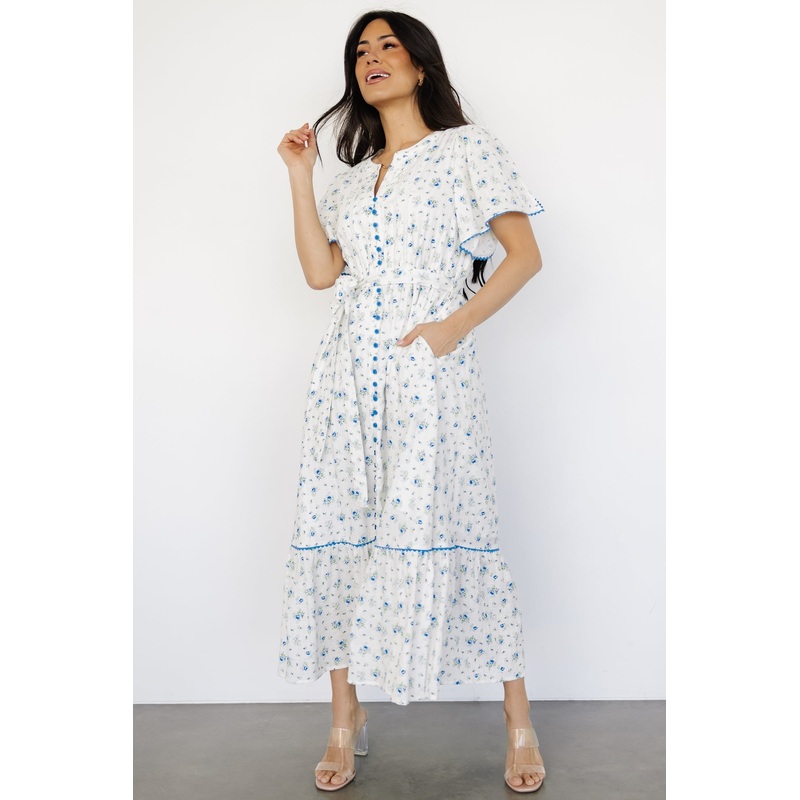 Janie Midi Dress | Ivory Multi Floral