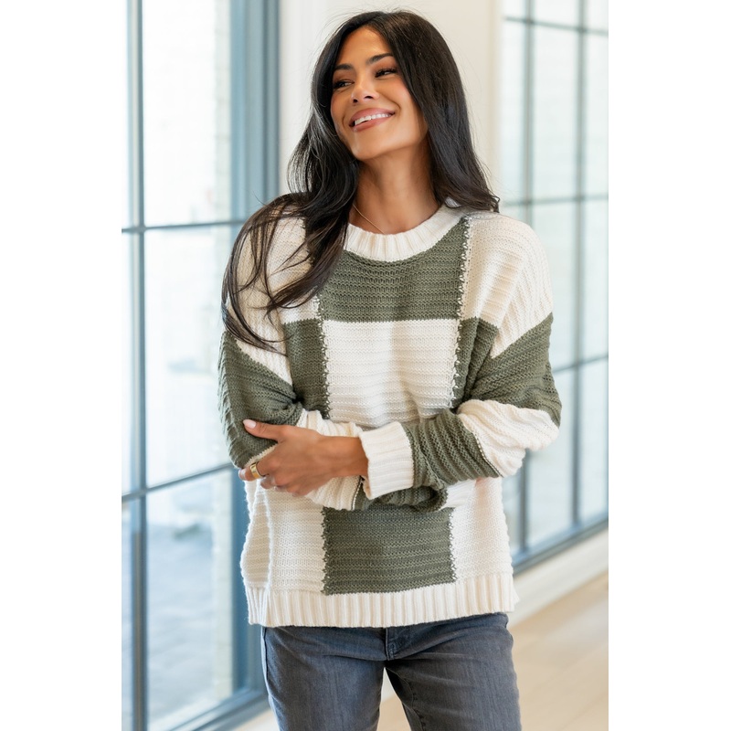 Jayda Sweater | Cream + Olive|XS|S|M|L|XL|1XL|2XL|3XL