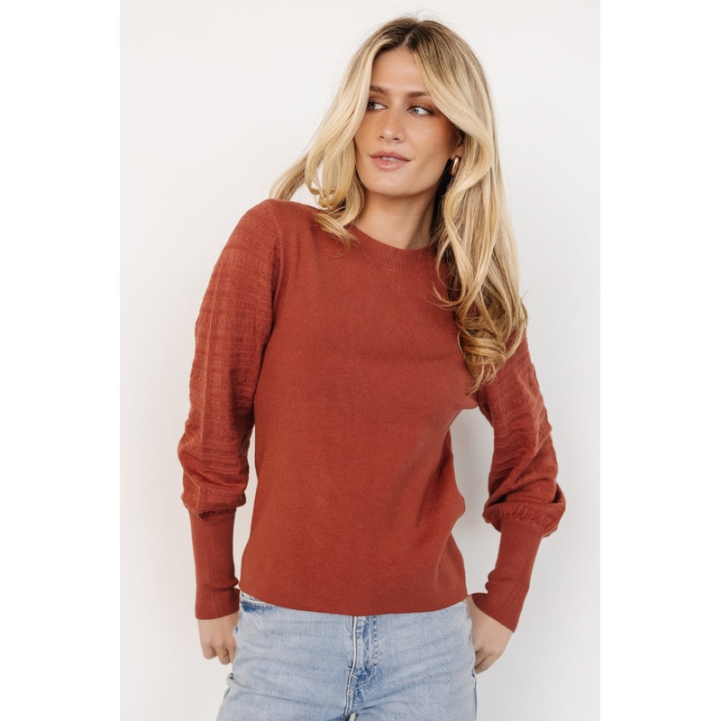 Jens Sweater Top | Brick|XS|S|M|L|XL