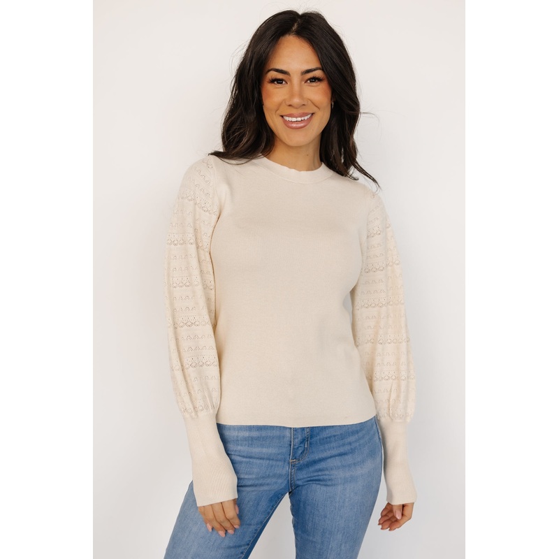 Jens Sweater Top | Cream|XS|S|M|L|XL