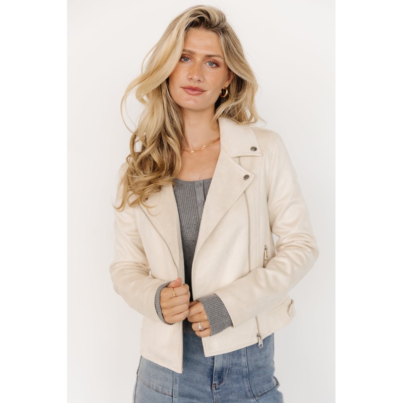 Marisa Faux Suede Jacket | Ivory