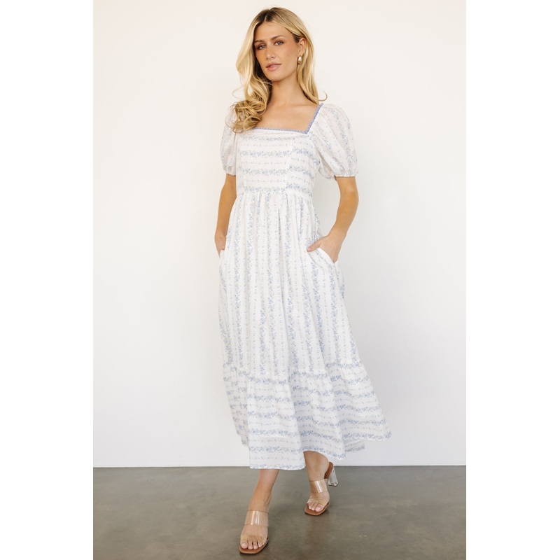 Martine Puff Sleeve Dress | Ivory Multi Floral