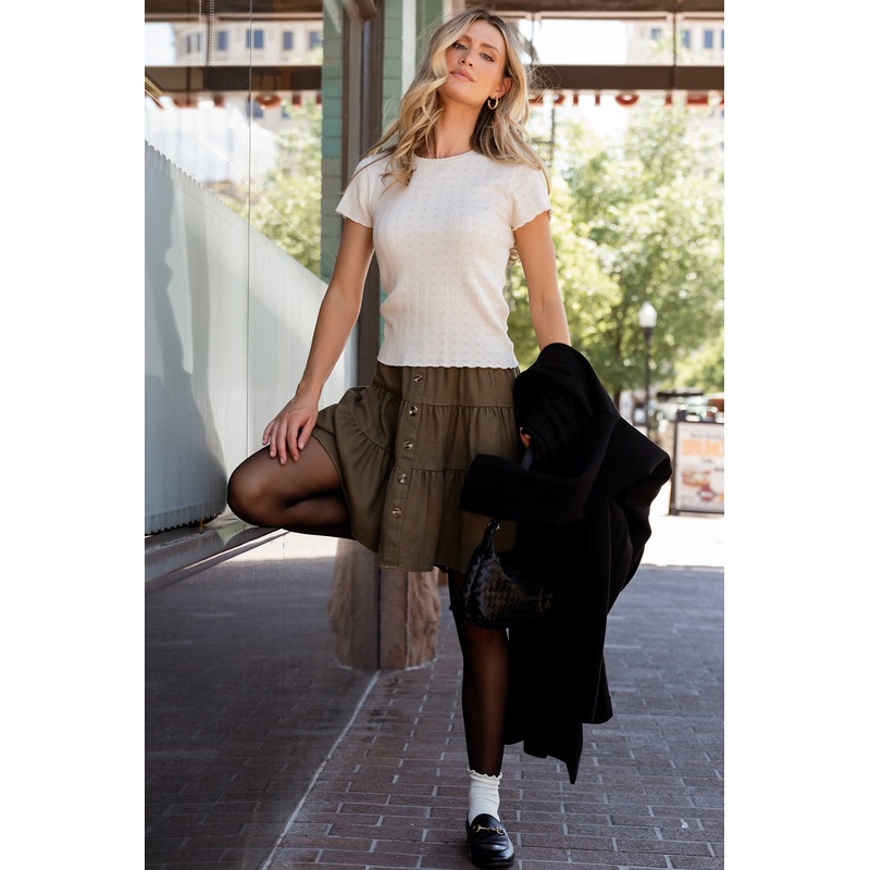 Penny Pointelle Top | Ivory|S|M|L|XL