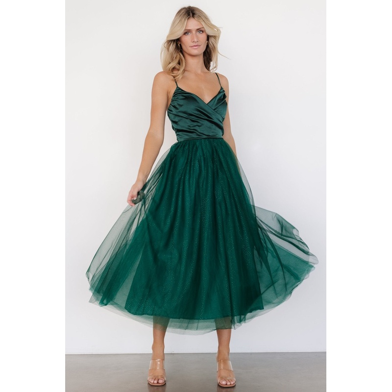Shonda Sparkle Midi Dress | Emerald