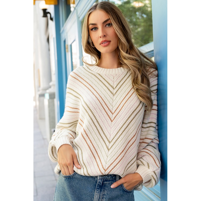 Tava Sweater | Ivory + Multi|XS|S|M|L|XL|1XL|2XL|3XL