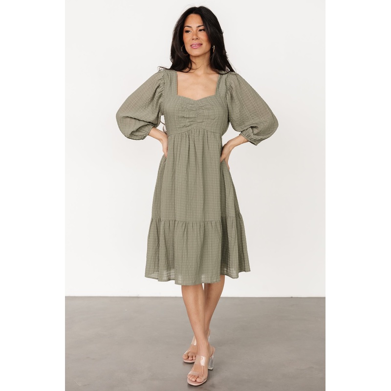 Vaeda Midi Dress | Olive|XS|S|M|L|XL|1XL|2XL|3XL