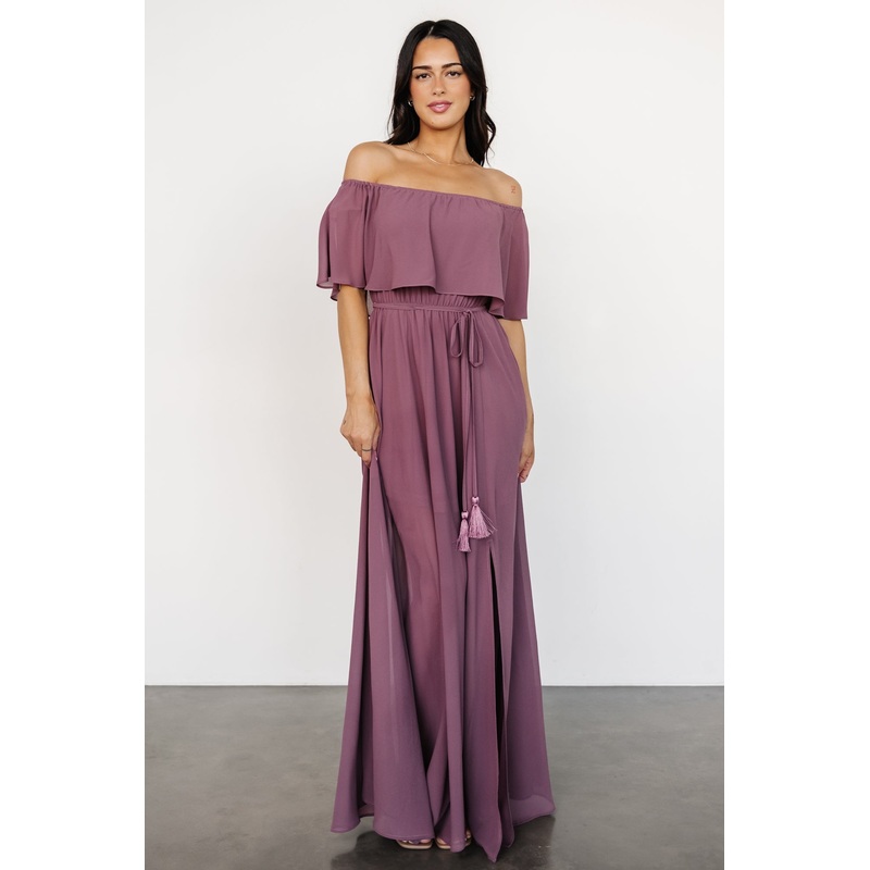 Victoria Off Shoulder Maxi Dress | Vintage Plum