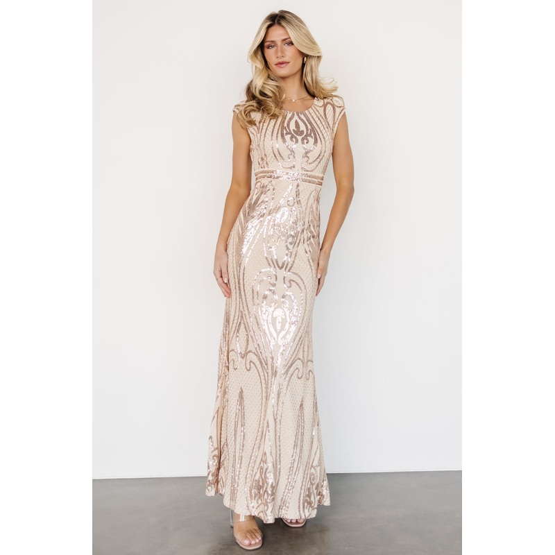 Alessia Sequin Gown | Champagne