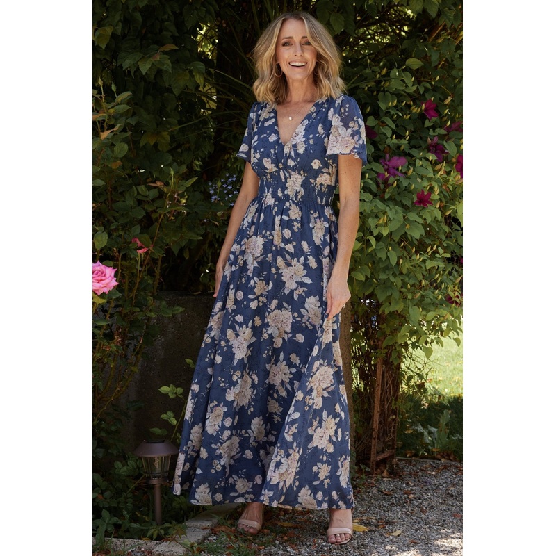 Birdie Maxi Dress | Blue + Blush Floral