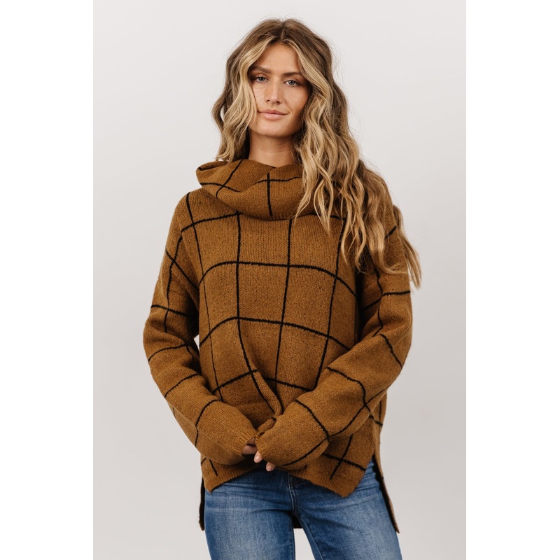 Birmingham Funnel Neck Sweater | Brown