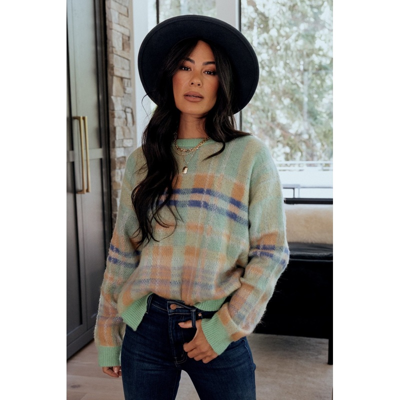 Brentridge Plaid Sweater | Green Multi
