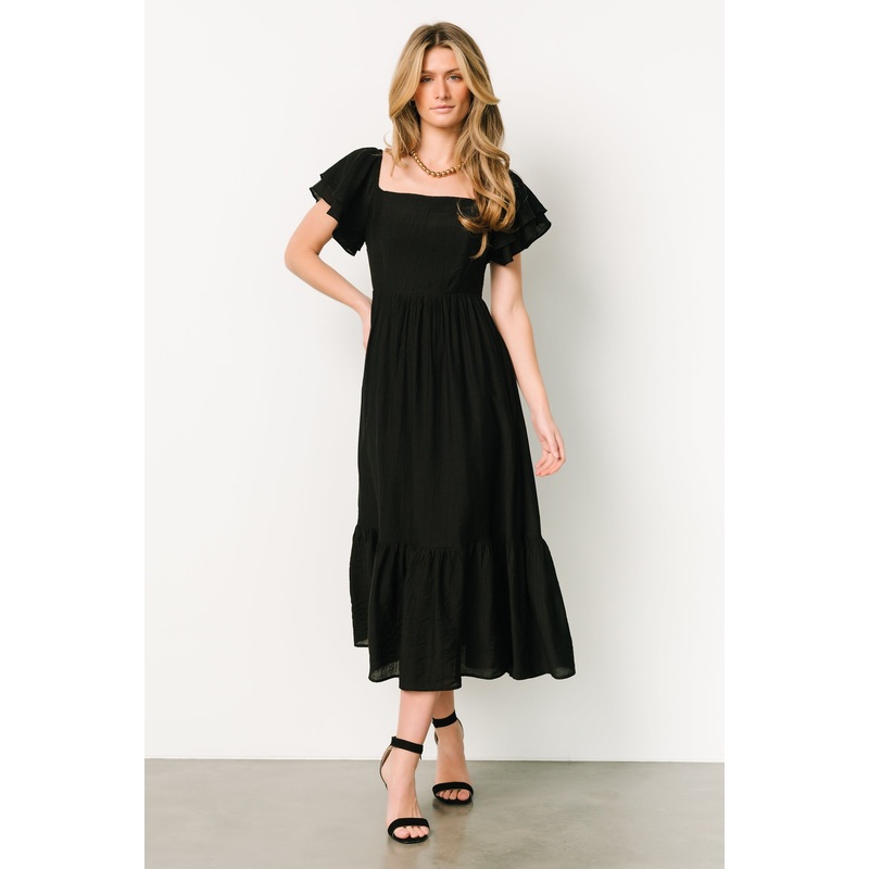 Buttercup Midi Dress | Black|XS|S|M|L|XL