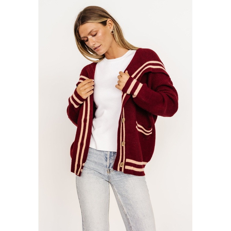 Corbett Knit Cardigan | Burgundy