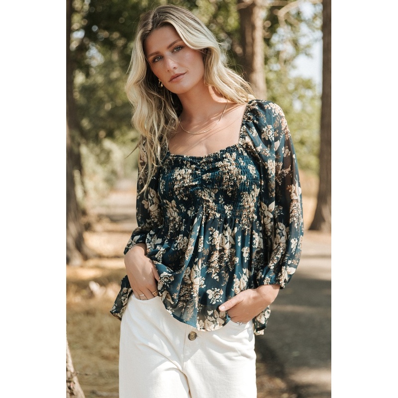 Fenna Smocked Top | Topaz Floral