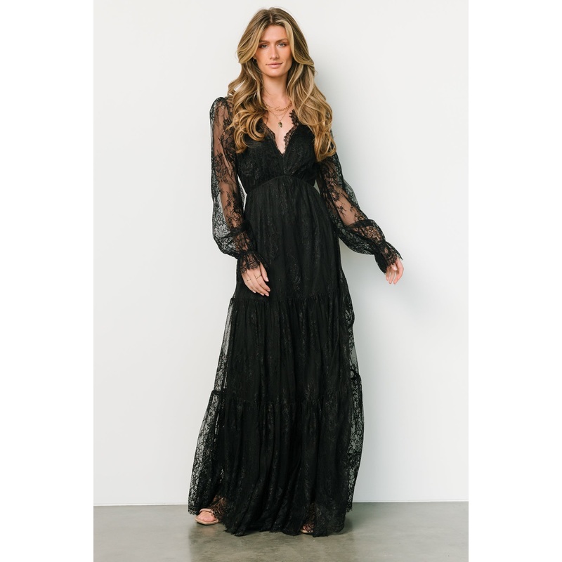 Gloria Lace Maxi Dress | Black