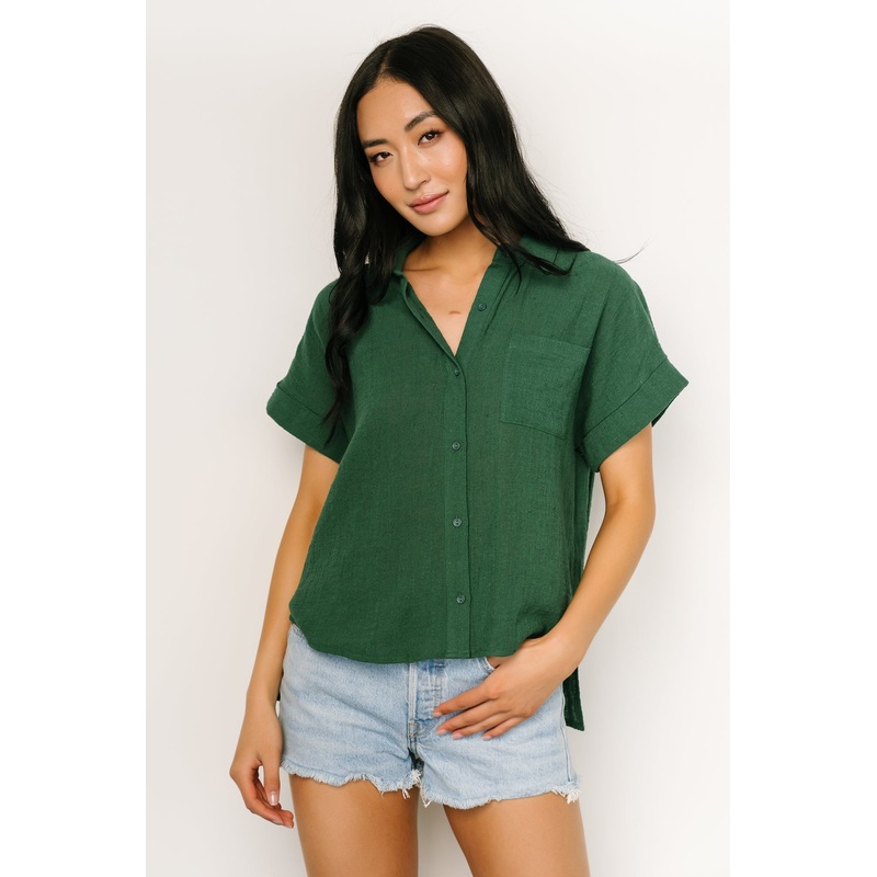 Hammond Short Sleeve Top | Dark Green
