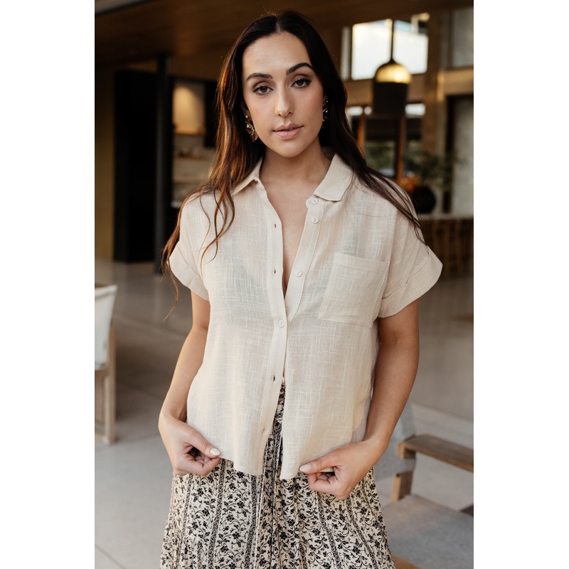 Hammond Short Sleeve Top | Natural