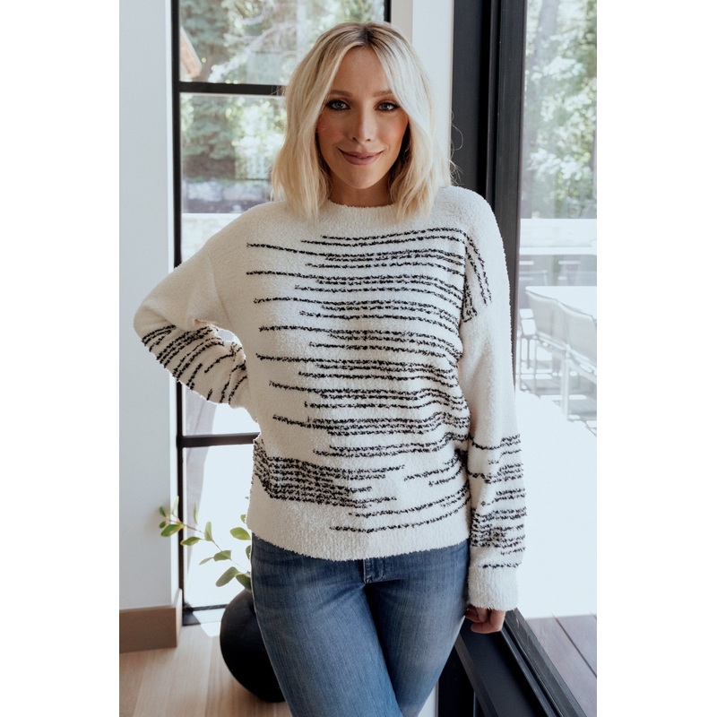 Jubes Geo Sweater | Black + Cream