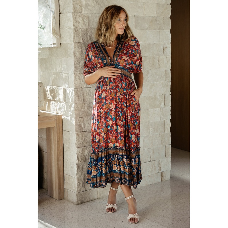 Leeanne Midi Dress | Red Multi Floral