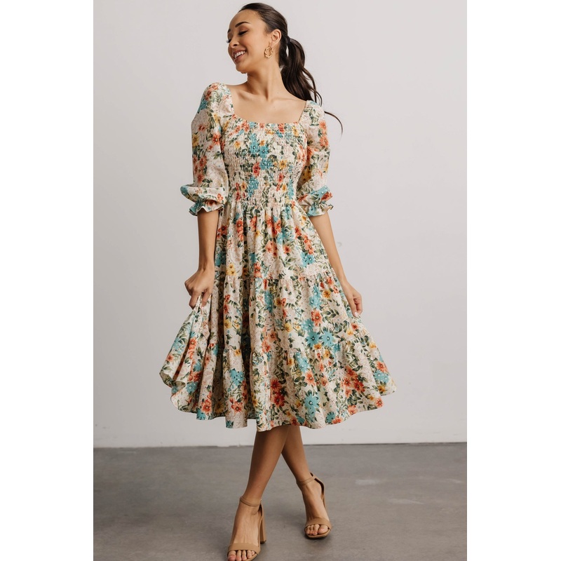 Marta Smocked Midi Dress | Summer Floral