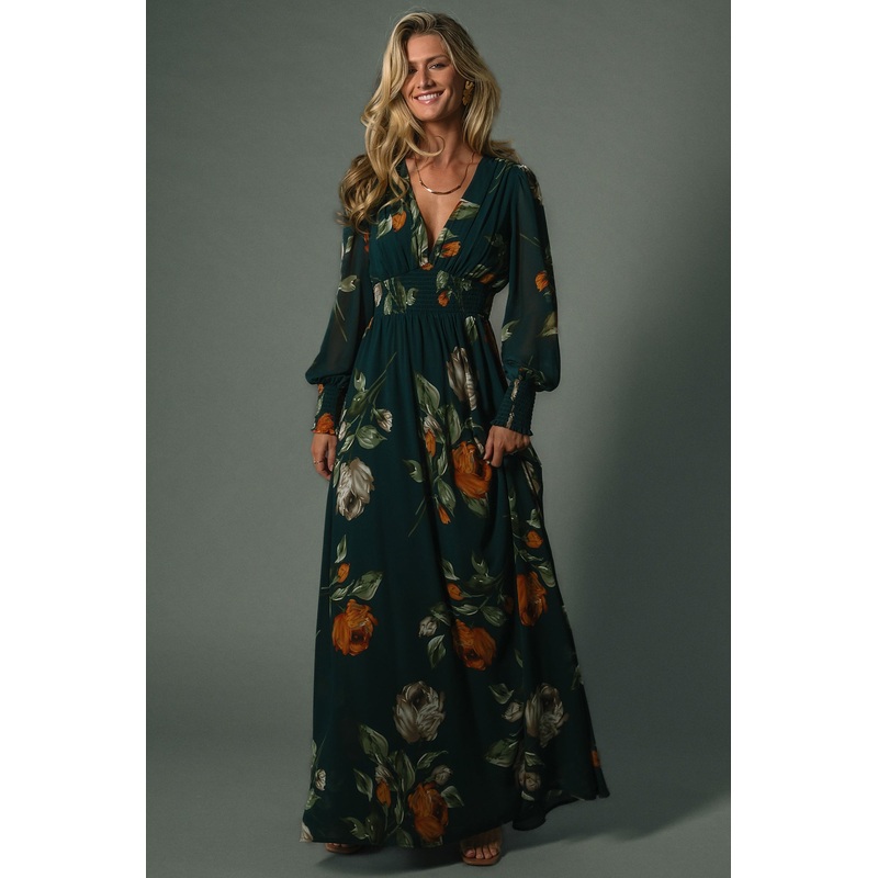 Olivia Maxi Dress | Deep Topaz Floral
