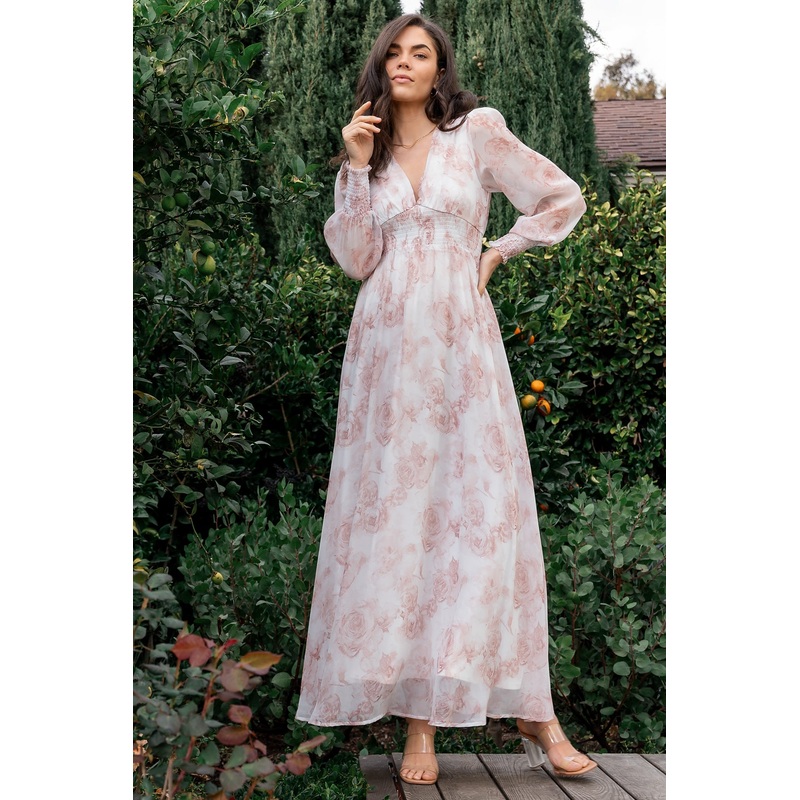 Olivia Maxi Dress | Pink Floral