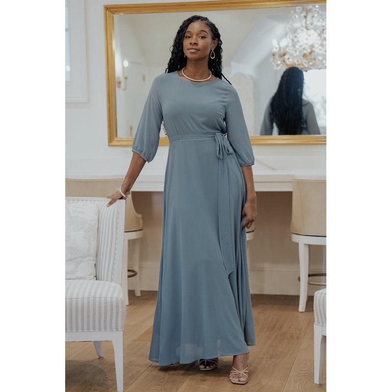 Rebecca Maxi Dress | Dusty Blue