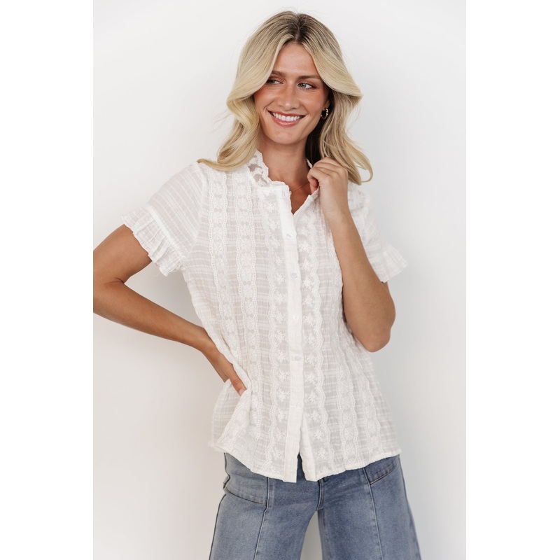 Zara Lace Top | White|XS|S|M|L|XL|1XL|2XL|3XL