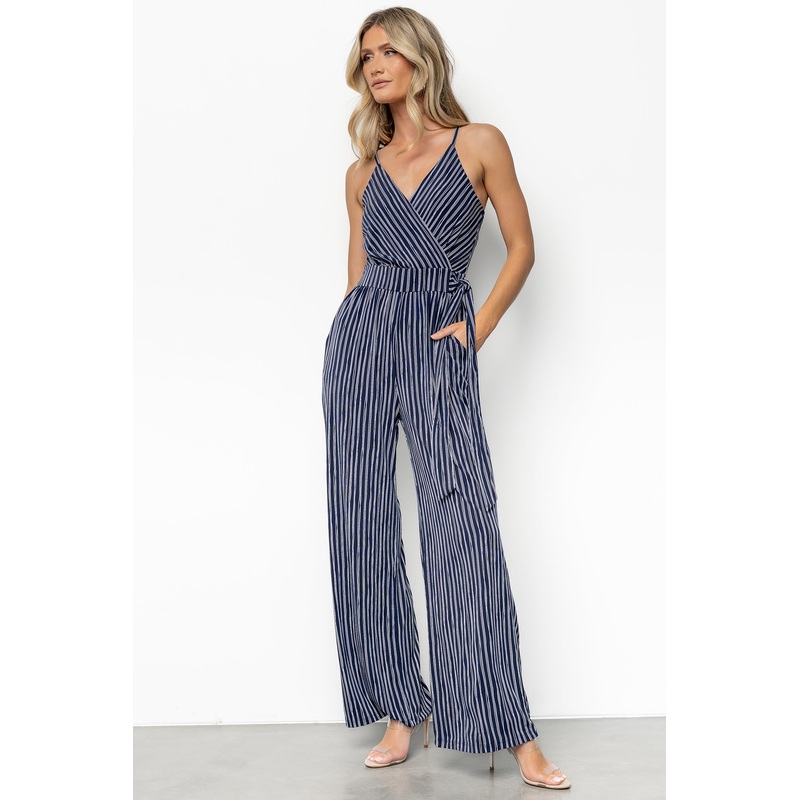 Zuri Tank Jumpsuit | Navy Stripe