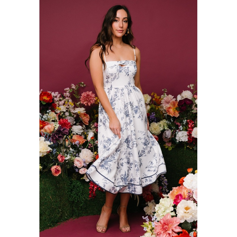 Bellagio Midi Dress | Slate Floral