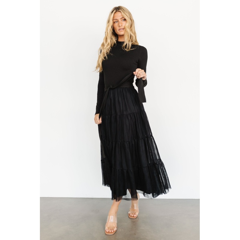 Demi Sweater Tulle Dress | Black