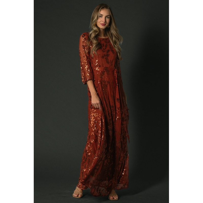 Destiny Sequin Maxi Dress | Cinnamon