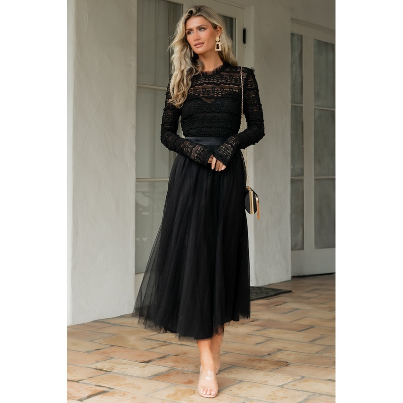 Lonnie Tulle Dress | Black|XS|S|M|L|XL