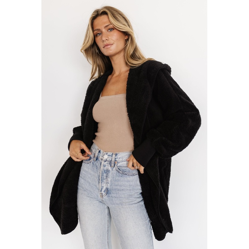 Melrose Teddy Jacket | Black|One Size