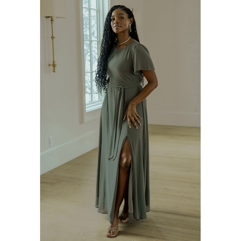 Naomi Short Sleeve Maxi Dress | Dark Sage