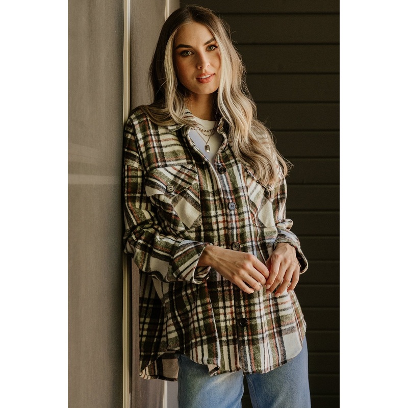 Polson Plaid Shacket | Ivory Multi