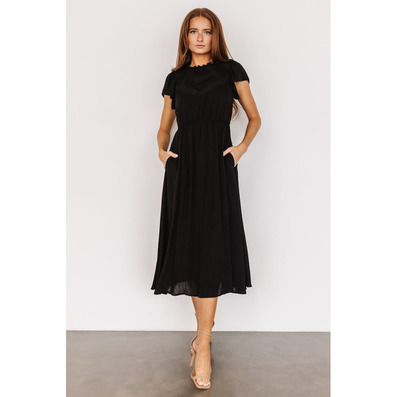 Prestyn Midi Dress | Black|XS|S|M|L|XL|1XL|2XL|3XL