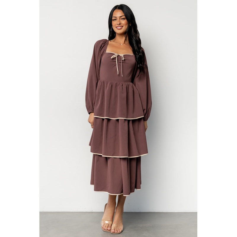 Barcelona Tiered Dress | Vintage Plum