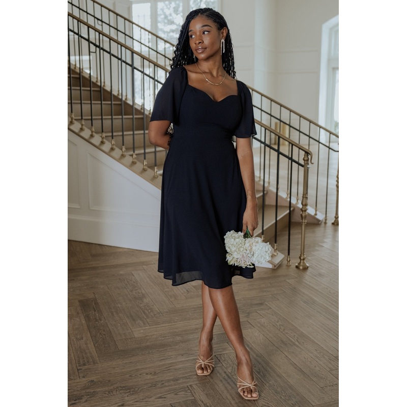 Colette Sweetheart Midi Dress | Black