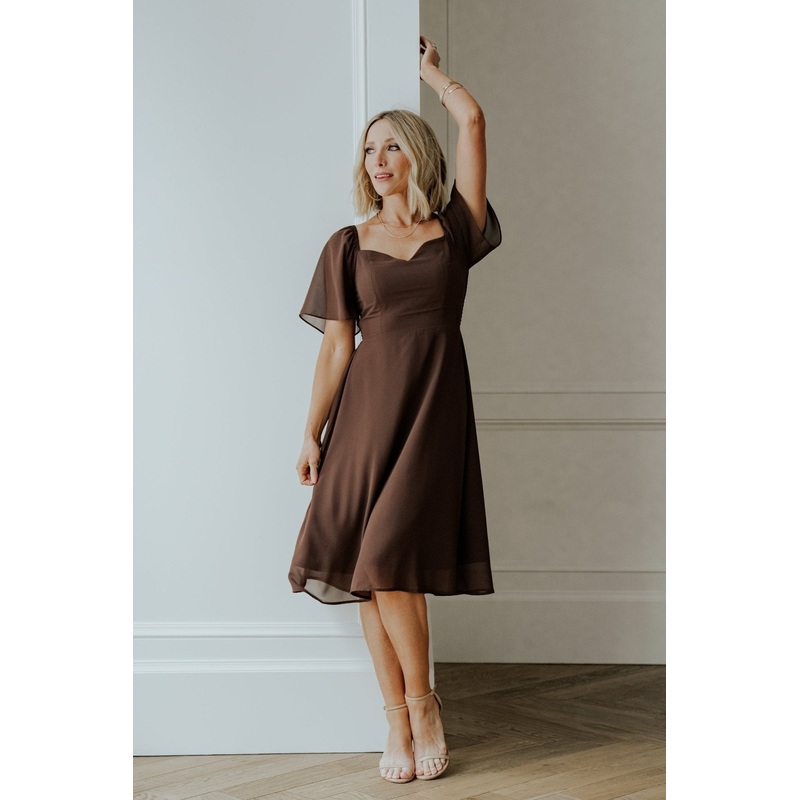 Colette Sweetheart Midi Dress | Espresso
